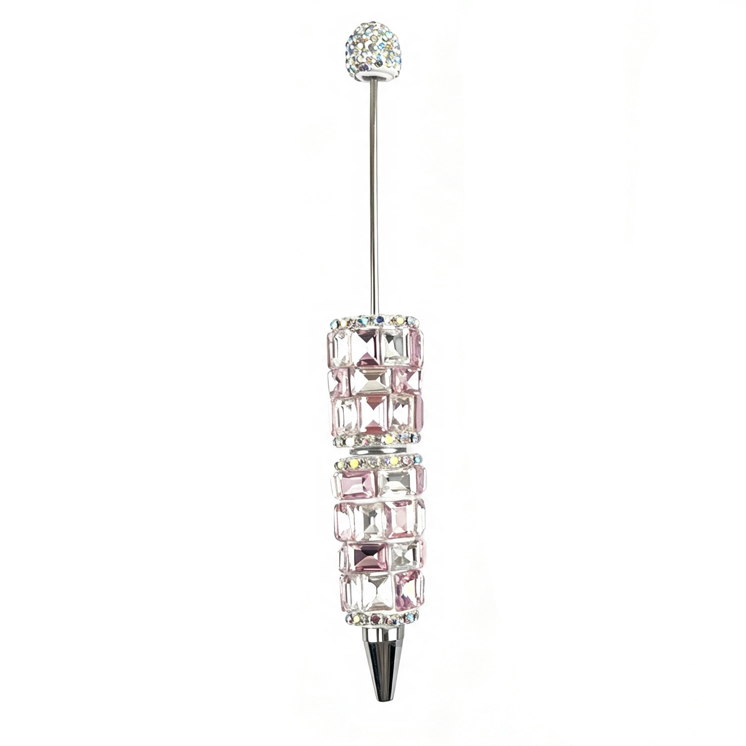 Stylish Square Diamond DIY Gubi Creative Clay Pen with Full Diamond Cute Bead Design—Cross-Border Korean-Style Instagram-Trending Heavy-Duty Beaded Pen