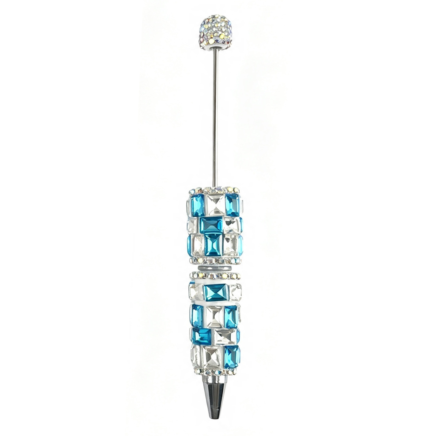 Stylish Square Diamond DIY Gubi Creative Clay Pen with Full Diamond Cute Bead Design—Cross-Border Korean-Style Instagram-Trending Heavy-Duty Beaded Pen