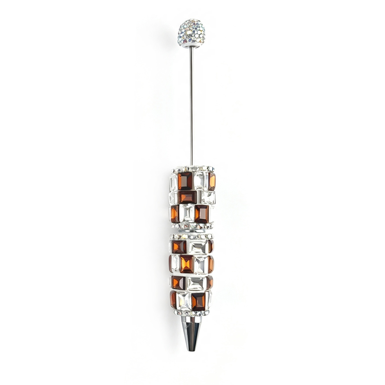 Stylish Square Diamond DIY Gubi Creative Clay Pen with Full Diamond Cute Bead Design—Cross-Border Korean-Style Instagram-Trending Heavy-Duty Beaded Pen
