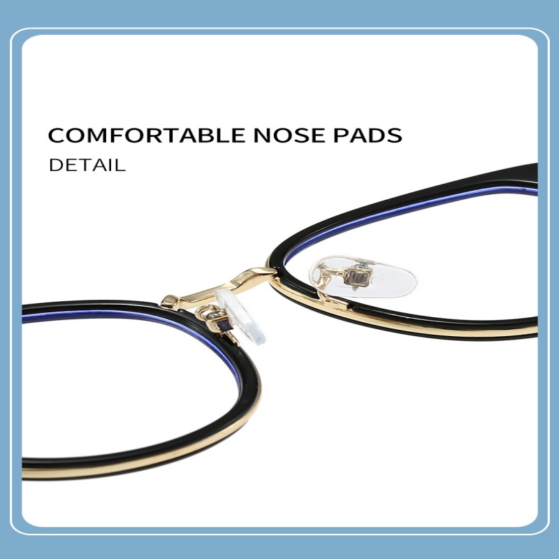 Vintage Metal Blue Light-Blocking Cat-Eye Glasses with Plain Lenses | Eco-Friendly Metal Frames / Blue Light-Blocking Plain Lenses | Same Style as Influencers / Preppy Look | Flatters Your Face Shape and Protects Against Radiation