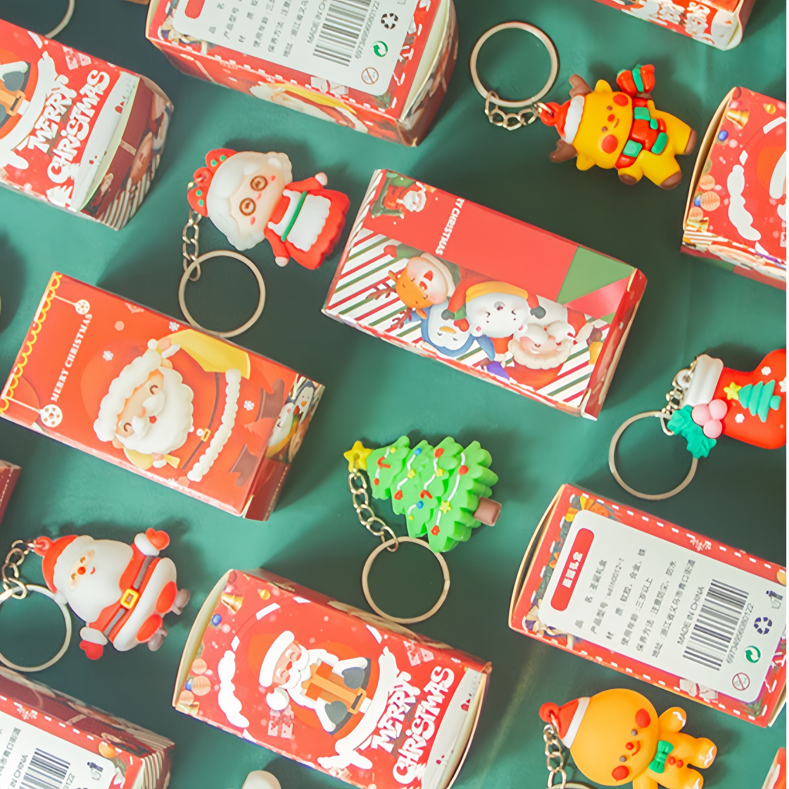 3D Christmas Figurine Keychain, 30g Christmas Ornament