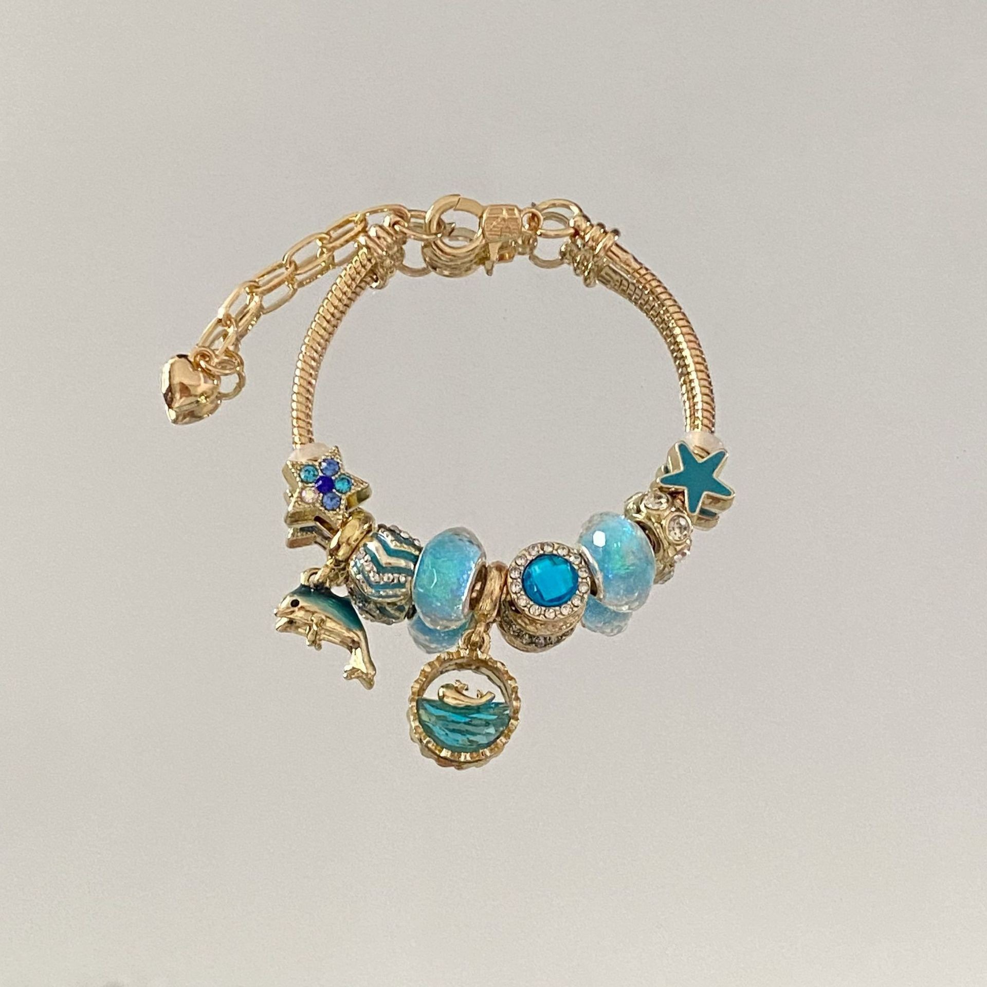 Adjustable Gold-Toned Stainless Steel Bracelet for Girls in a Gift Box