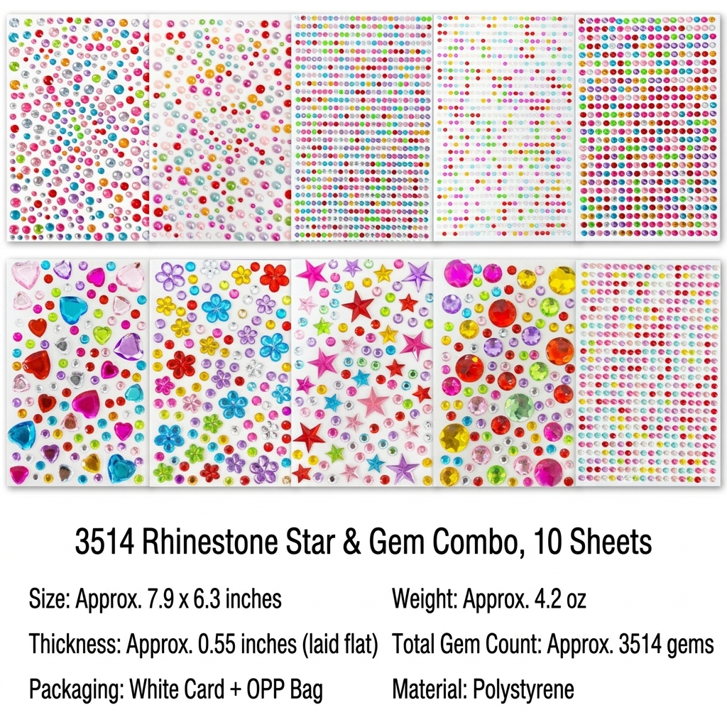 Kids' DIY Gem Stickers: 3D Acrylic Rhinestone and Crystal Stickers—Self-Adhesive Decals for Girls' Bullet Journals, Water Bottles, and Face Decorations
