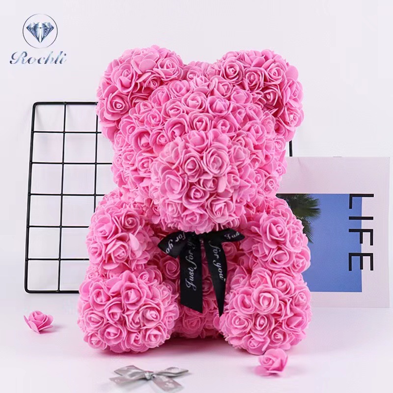 Preserved Rose Bear Gift Set—Heart-Hugging Teddy Bear: Perfect for 520, Qixi Festival, Valentine's Day, and Christmas; Birthday Gift for Girls and Decorative Item for Confessing Love