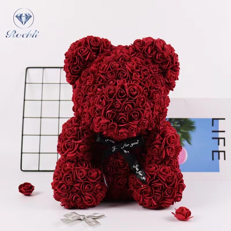Preserved Rose Bear Gift Set—Heart-Hugging Teddy Bear: Perfect for 520, Qixi Festival, Valentine's Day, and Christmas; Birthday Gift for Girls and Decorative Item for Confessing Love