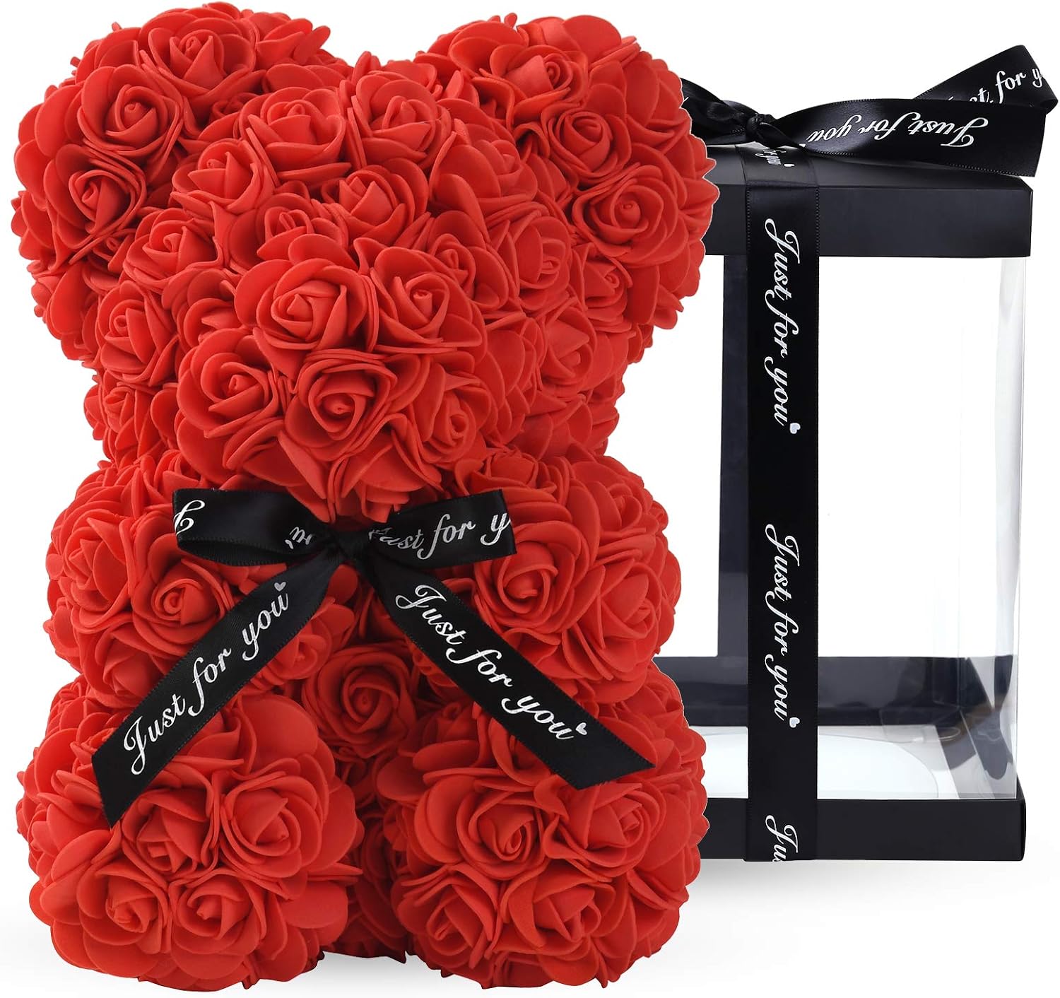 Preserved Rose Bear Gift Set—Heart-Hugging Teddy Bear: Perfect for 520, Qixi Festival, Valentine's Day, and Christmas; Birthday Gift for Girls and Decorative Item for Confessing Love