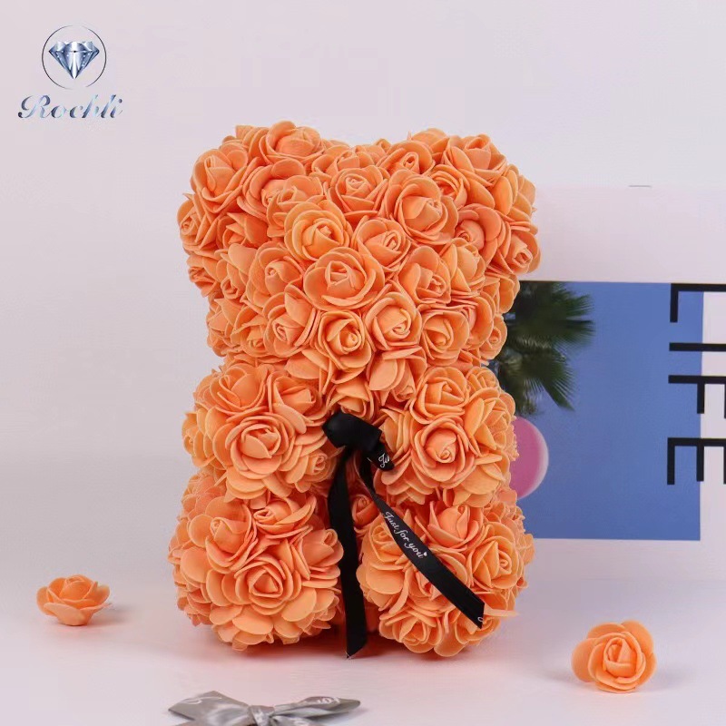 40cm Preserved Rose Bear Gift Set—Heart-Hugging Bear: Perfect for 520, Qixi Festival, Valentine's Day, and Christmas; Birthday Gift for Girls, Confession Gift, or Decorative Ornament