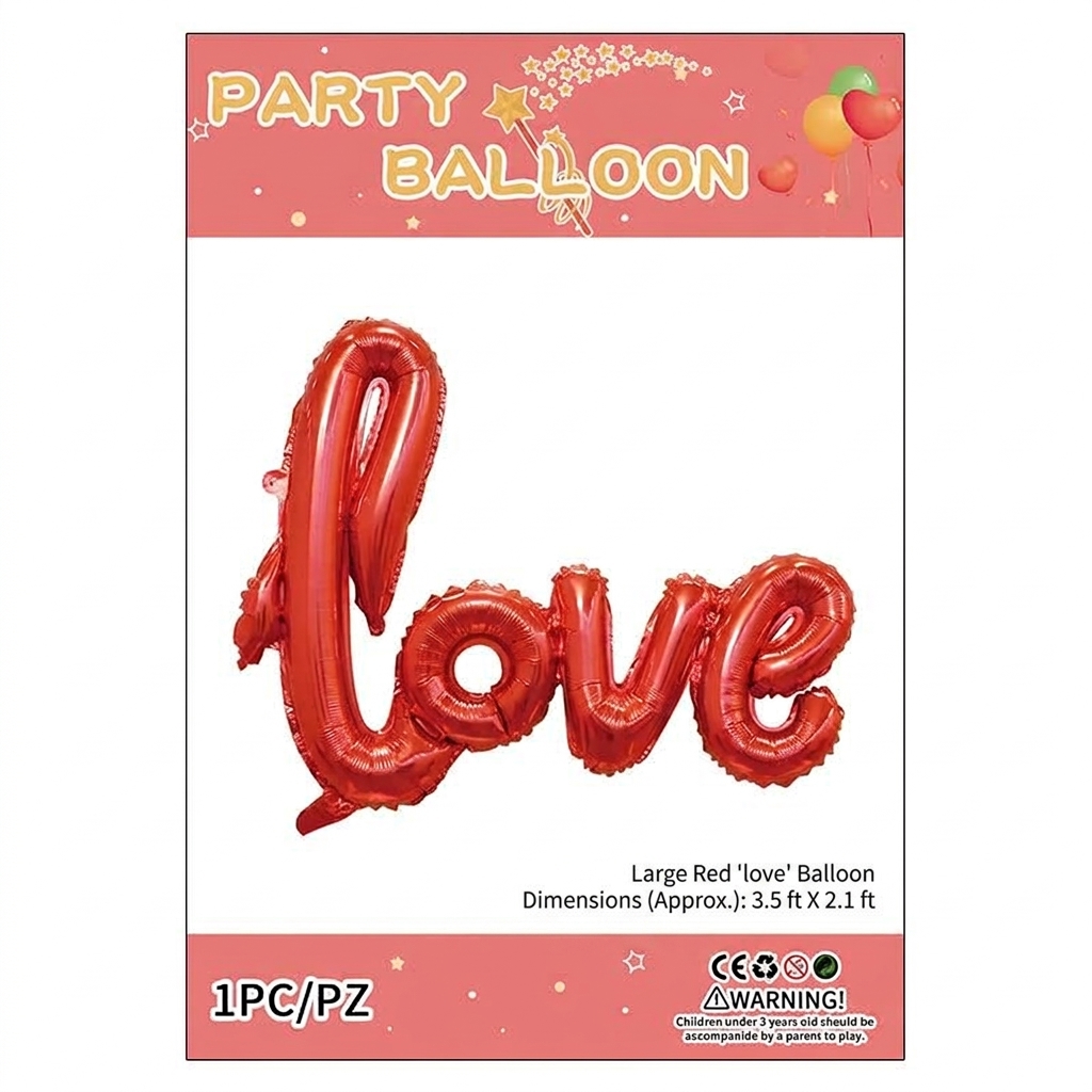 LOVE-Shaped Aluminum Foil Balloons (Connected)