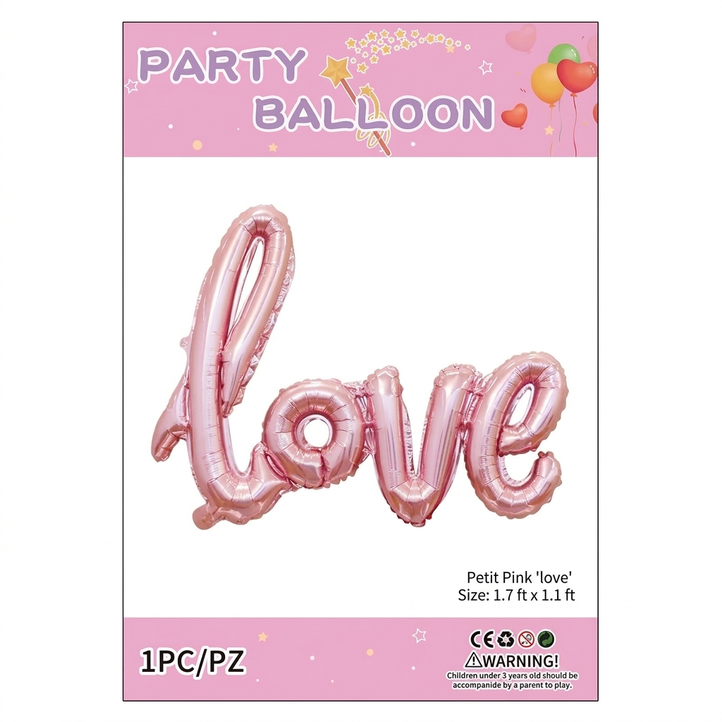 LOVE-Shaped Aluminum Foil Balloons (Connected)