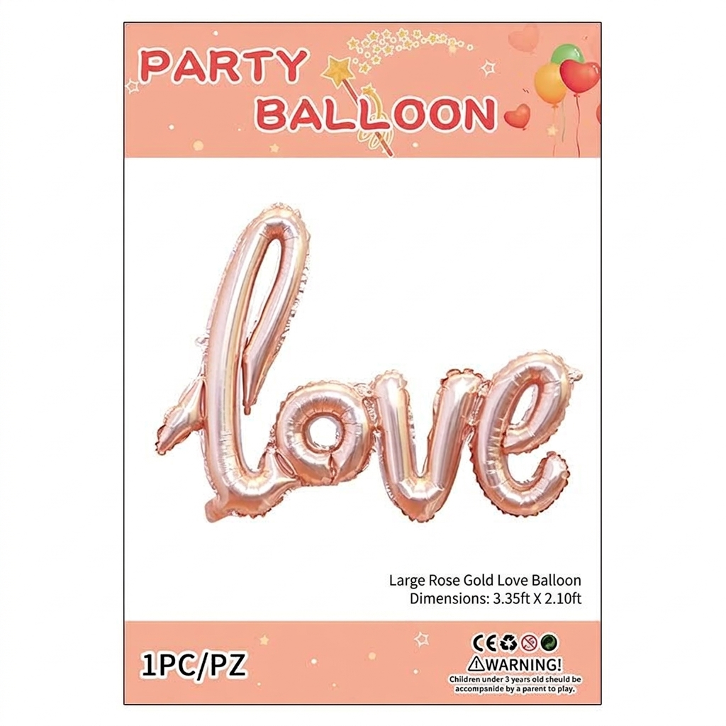 LOVE-Shaped Aluminum Foil Balloons (Connected)