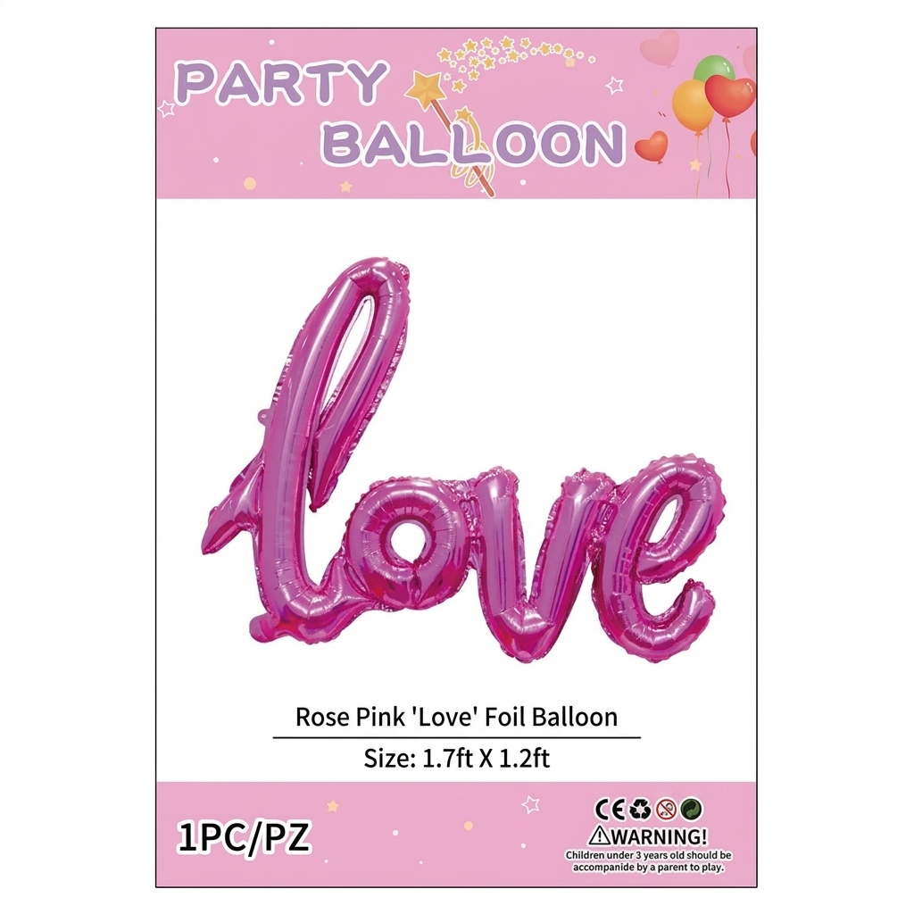 LOVE-Shaped Aluminum Foil Balloons (Connected)