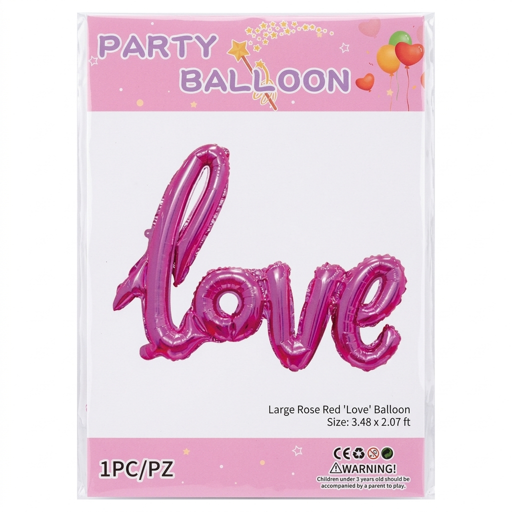 LOVE-Shaped Aluminum Foil Balloons (Connected)
