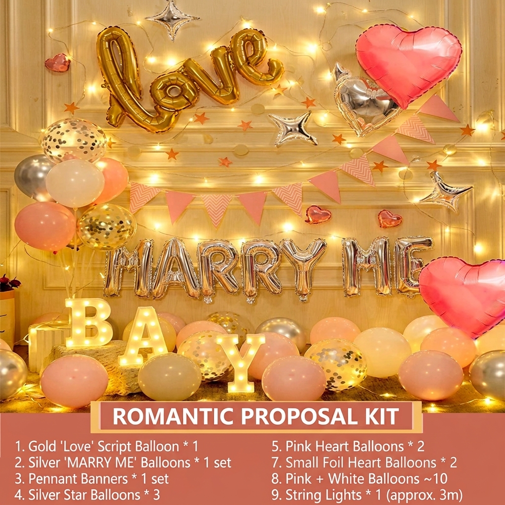 Romantic Balloon Set for Confessions of Love and Marriage Proposals
