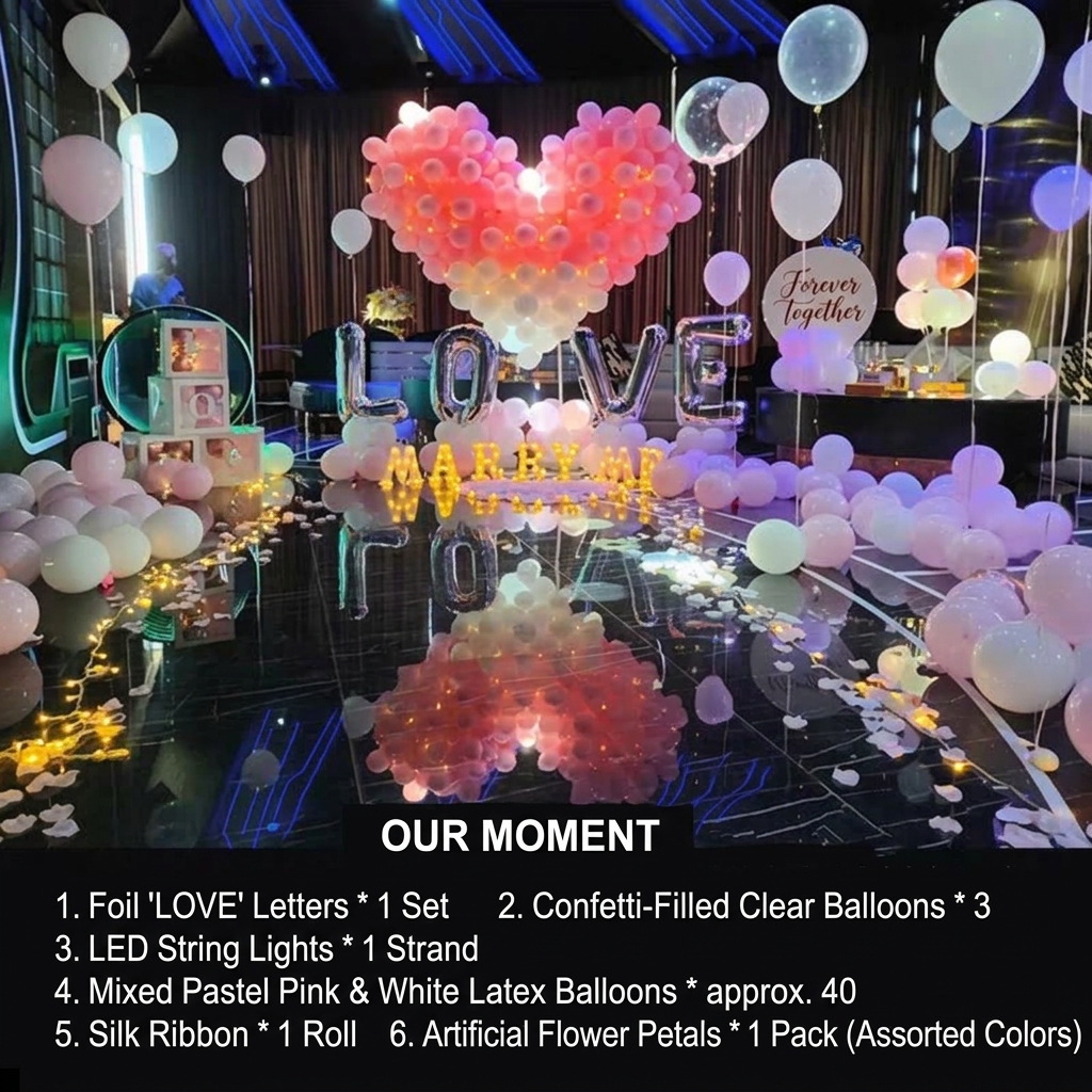 Romantic Balloon Set for Confessions of Love and Marriage Proposals