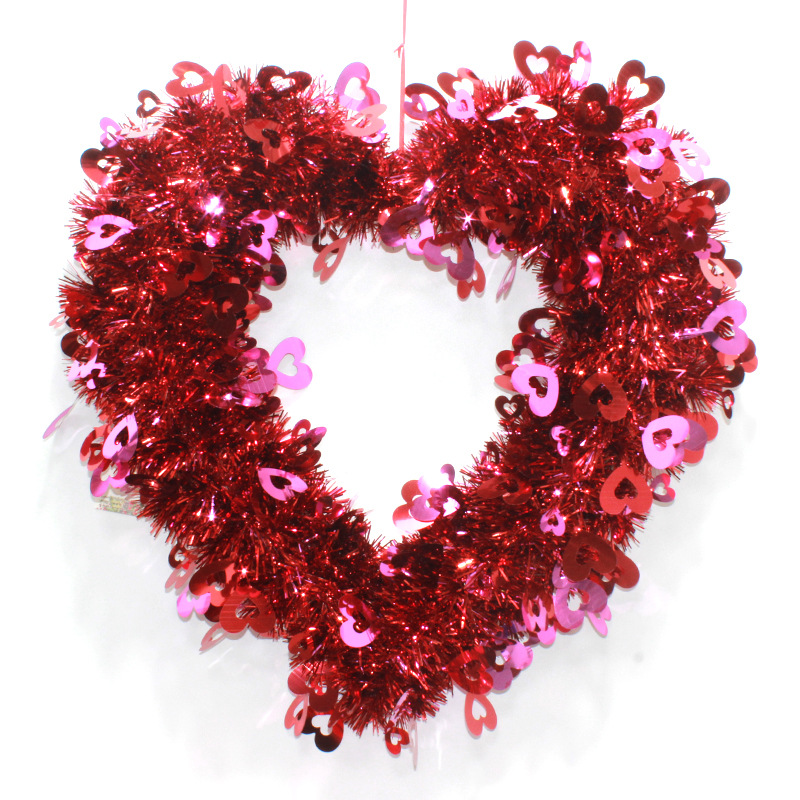 Valentine's Day Heart-Shaped Wreath Ornament—Front Door, Indoor, and Outdoor Wedding Decorations