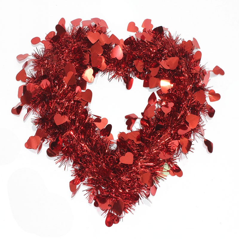 Valentine's Day Heart-Shaped Wreath Ornament—Front Door, Indoor, and Outdoor Wedding Decorations