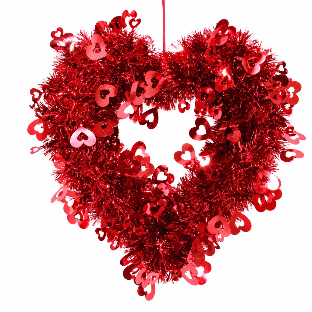 Valentine's Day Heart-Shaped Wreath Ornament—Front Door, Indoor, and Outdoor Wedding Decorations