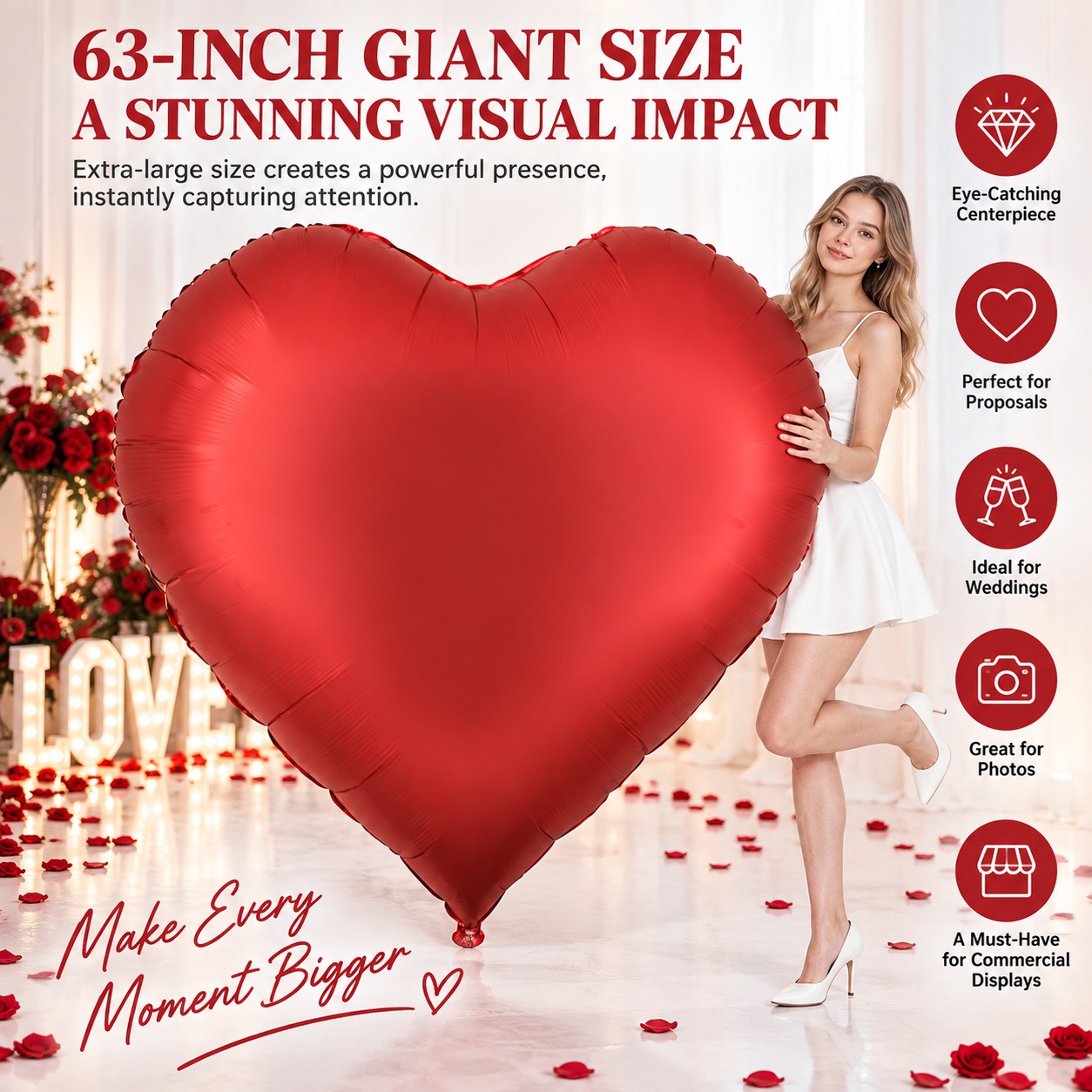 Large 63-inch Heart