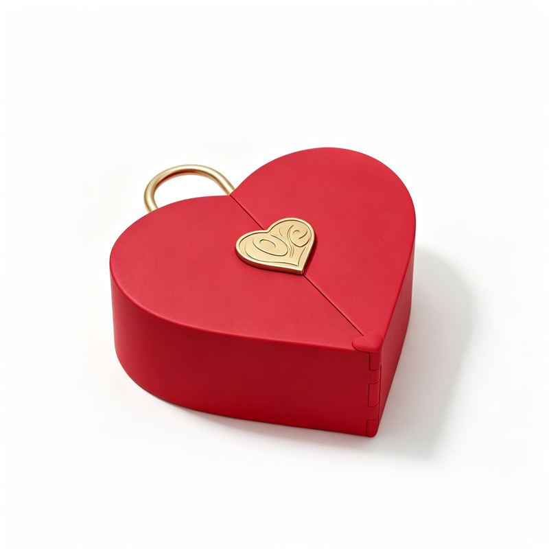Creative Love Lock Heart-Shaped Double-Door Jewelry Box