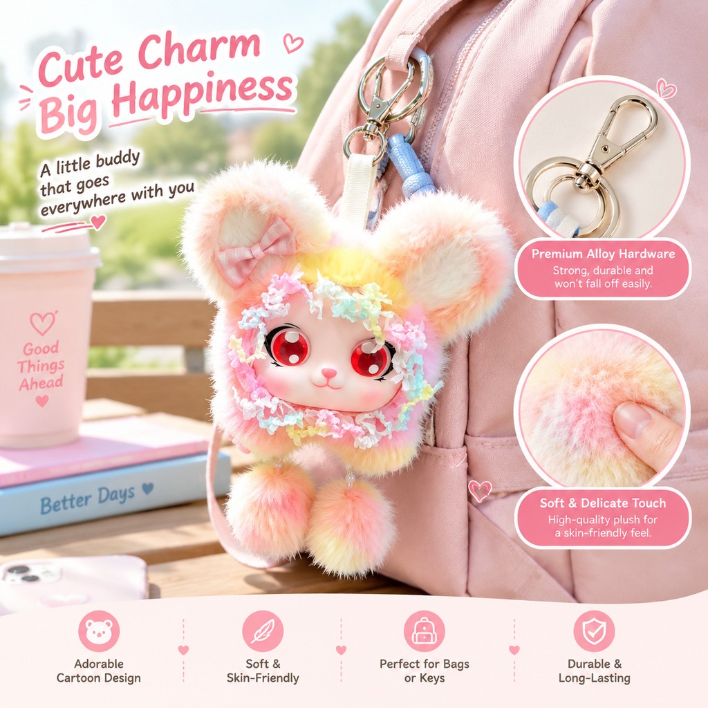 Cute Plush Keychains, Toys, and Dolls