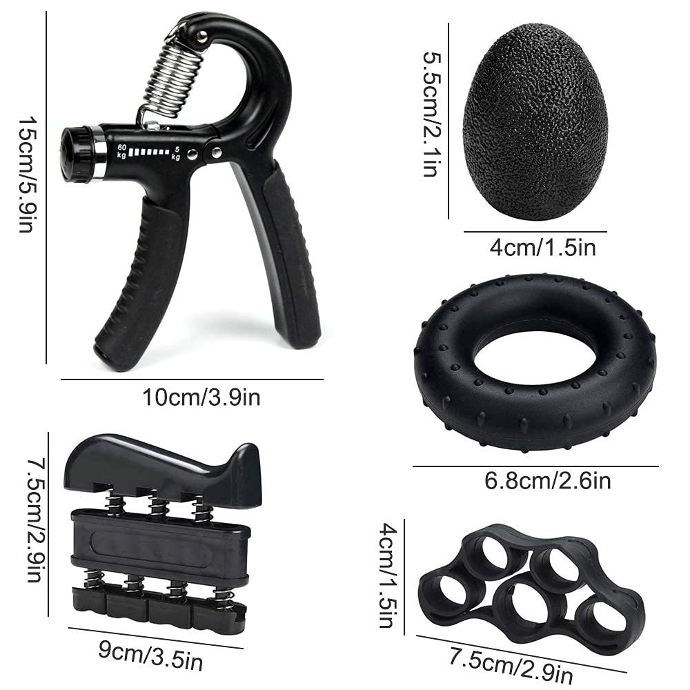Adjustable Hand Gripper and Hand Exerciser Set