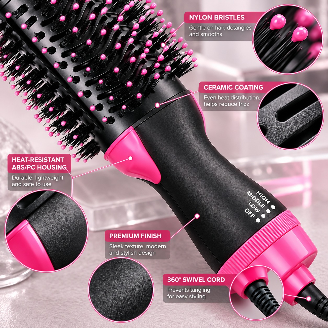 Multifunctional Hot Air Curling Brush