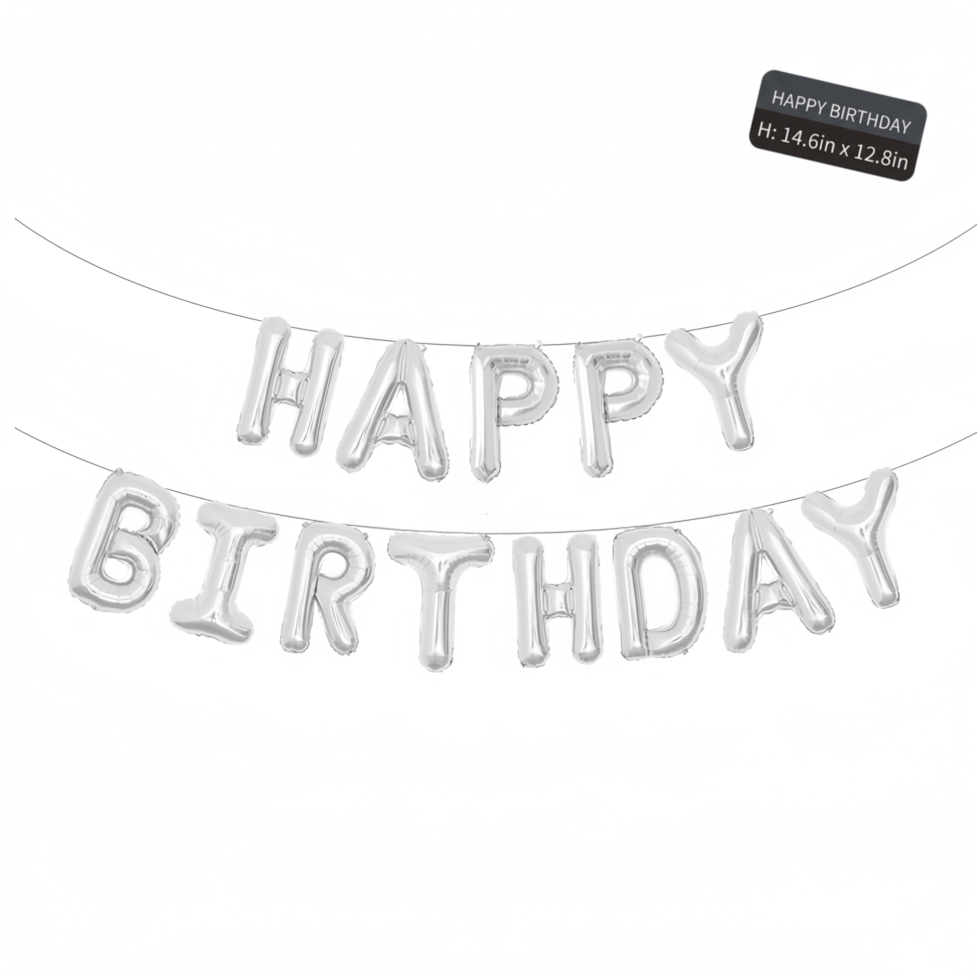 "HAPPY BIRTHDAY" Letter Balloons—Deluxe Children's Birthday Decoration Set—Foil Balloon Props