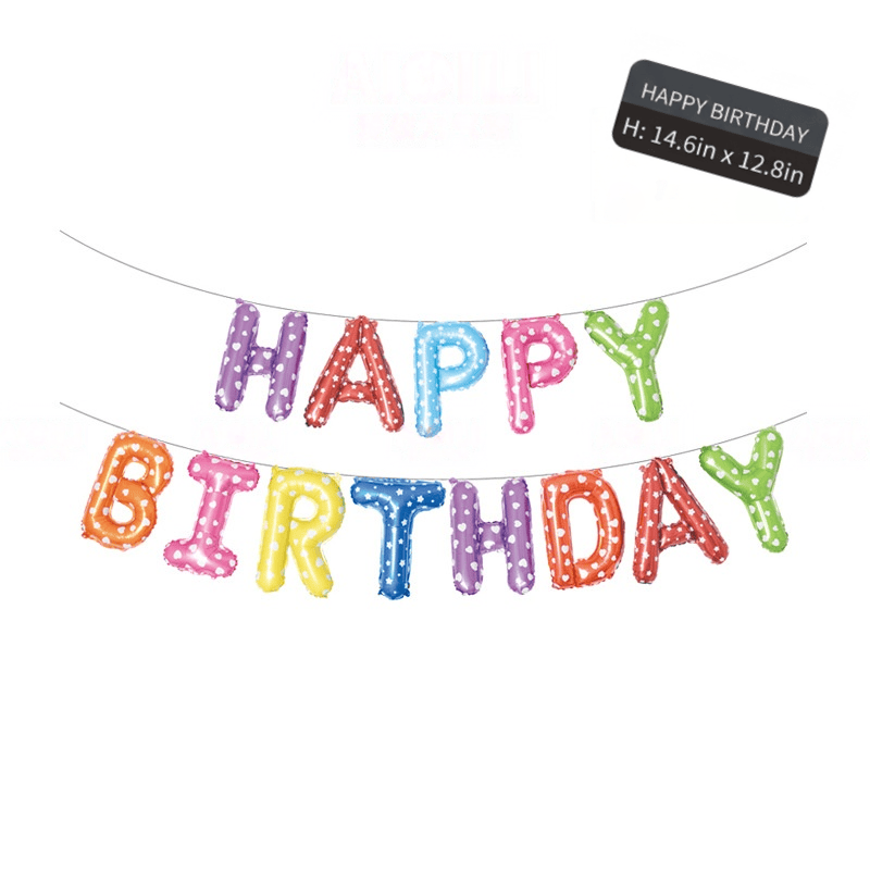 "HAPPY BIRTHDAY" Letter Balloons—Deluxe Children's Birthday Decoration Set—Foil Balloon Props