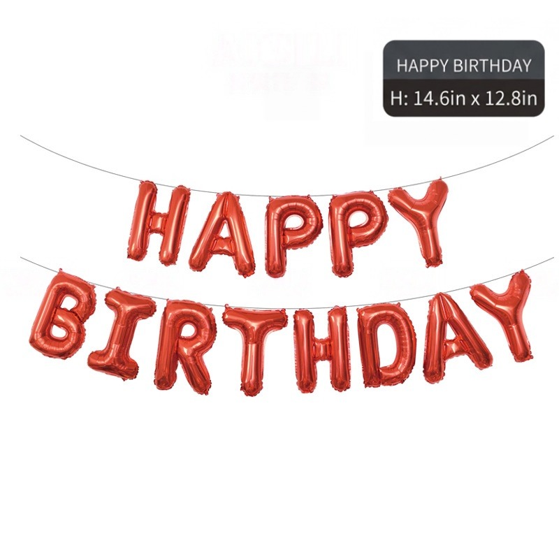 "HAPPY BIRTHDAY" Letter Balloons—Deluxe Children's Birthday Decoration Set—Foil Balloon Props