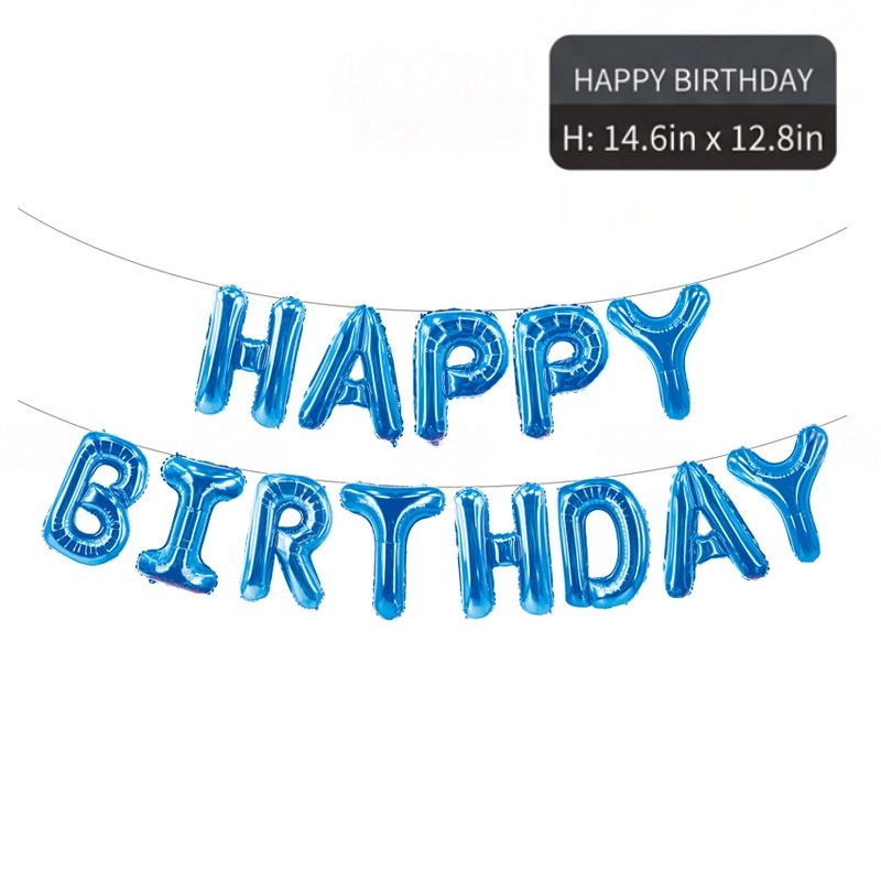 "HAPPY BIRTHDAY" Letter Balloons—Deluxe Children's Birthday Decoration Set—Foil Balloon Props