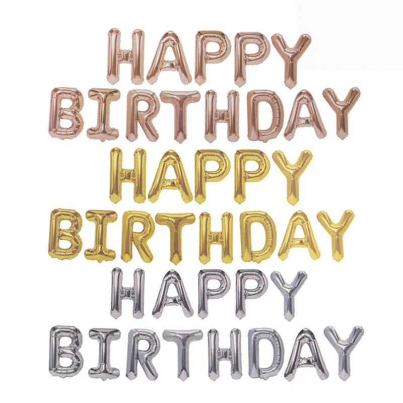 "HAPPY BIRTHDAY" Letter Balloons—Deluxe Children's Birthday Decoration Set—Foil Balloon Props