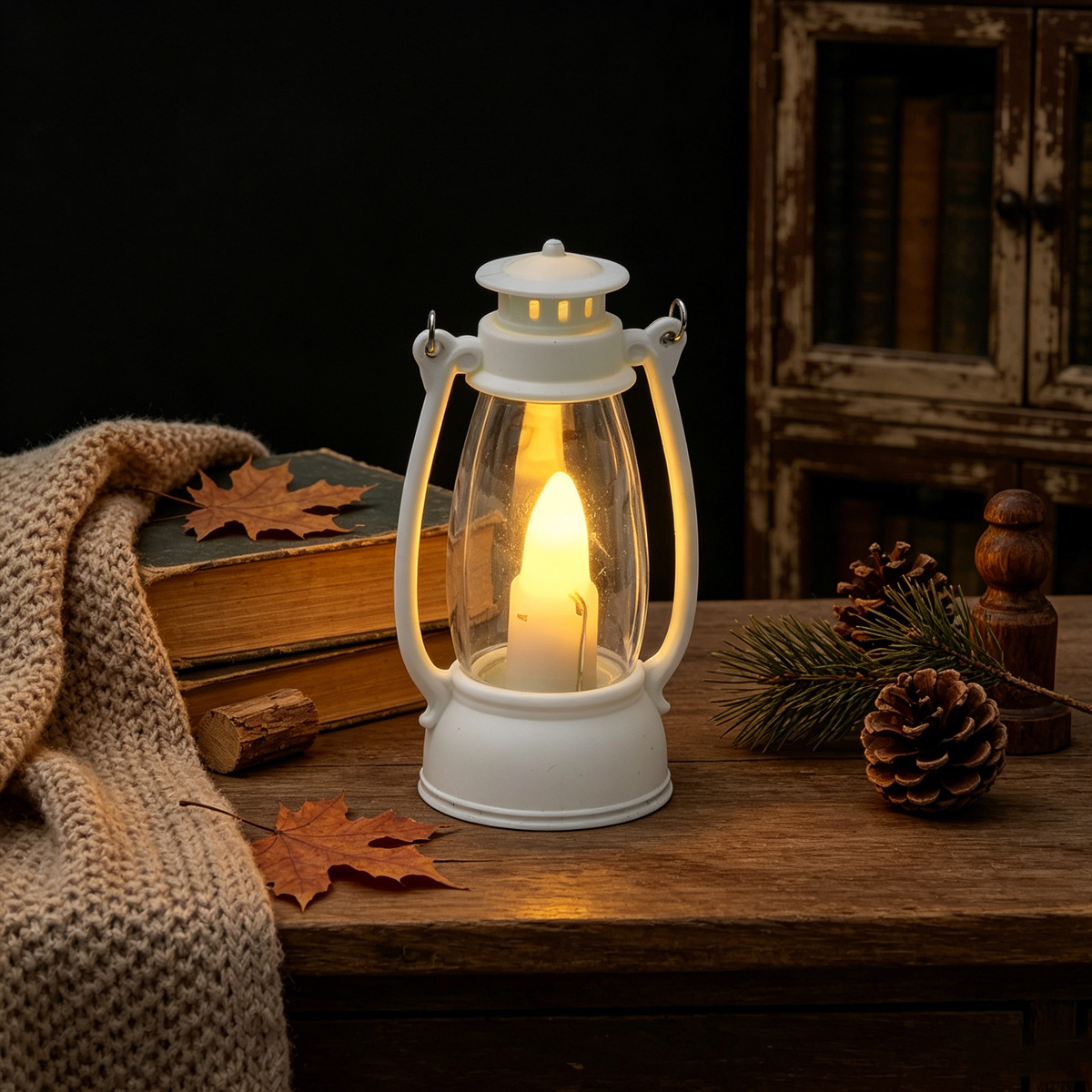 Mini Pony Lamp | LED Electronic Candle | Retro-Style Handheld Kerosene Lamp | Christmas Tabletop Decor | Portable Decorative Light