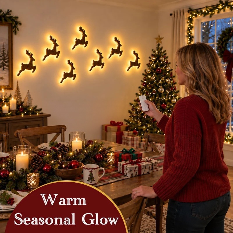 Santa Claus/Reindeer LED Decorative Lights, 7-Piece Set