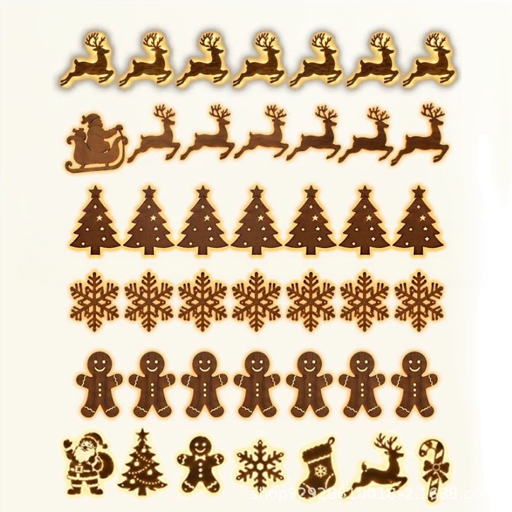 Santa Claus/Reindeer LED Decorative Lights, 7-Piece Set