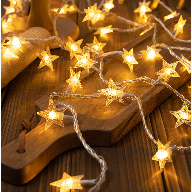 LED Outdoor Camping Mini Round Star String Lights (Warm White) | Battery/USB Dual-Powered, Waterproof Outdoor Decorative Lights | Perfect for camping canopies, tents, Christmas, and other holidays,