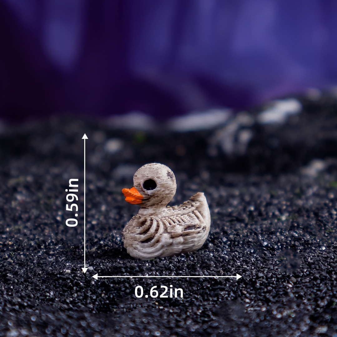 50 Mini Skeleton Duck Figurines—Little Ducks for Halloween Decorations; Spooky Mini Resin Ducks for Hide-and-Seek, Horror Scenes, Cemeteries, Gardens, Potted Plants, and Party Decorations