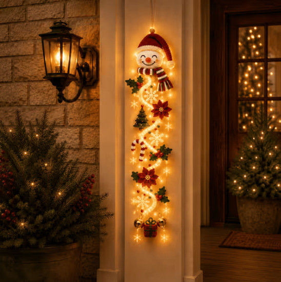Glowing Christmas Door Hanger发光圣诞门衣