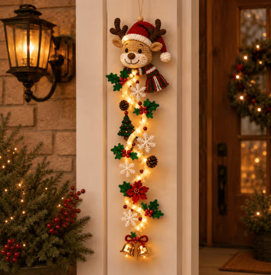 Glowing Christmas Door Hanger发光圣诞门衣