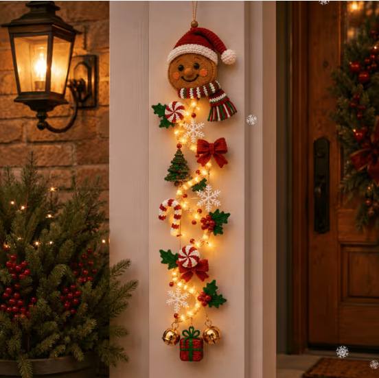 Glowing Christmas Door Hanger发光圣诞门衣