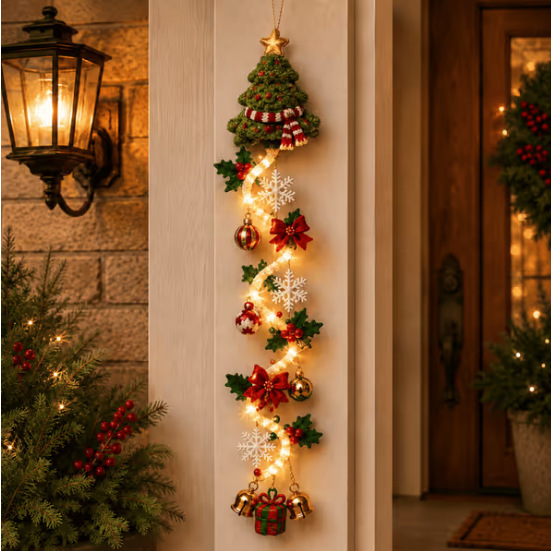 Glowing Christmas Door Hanger发光圣诞门衣