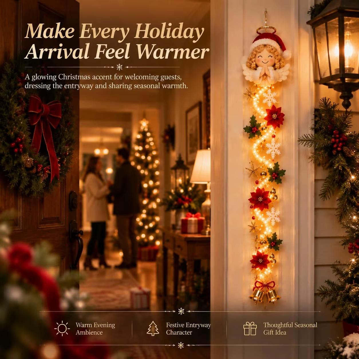 Glowing Christmas Door Hanger发光圣诞门衣
