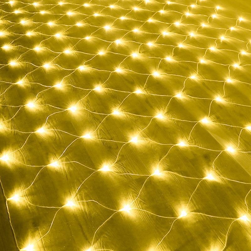 Outdoor Christmas String Lights, 9.84 x 9.84 ft, 320 LED Warm White with Green Wires, Mesh Design, 8 Modes, Chainable, for Decorating Shrubs and Trees