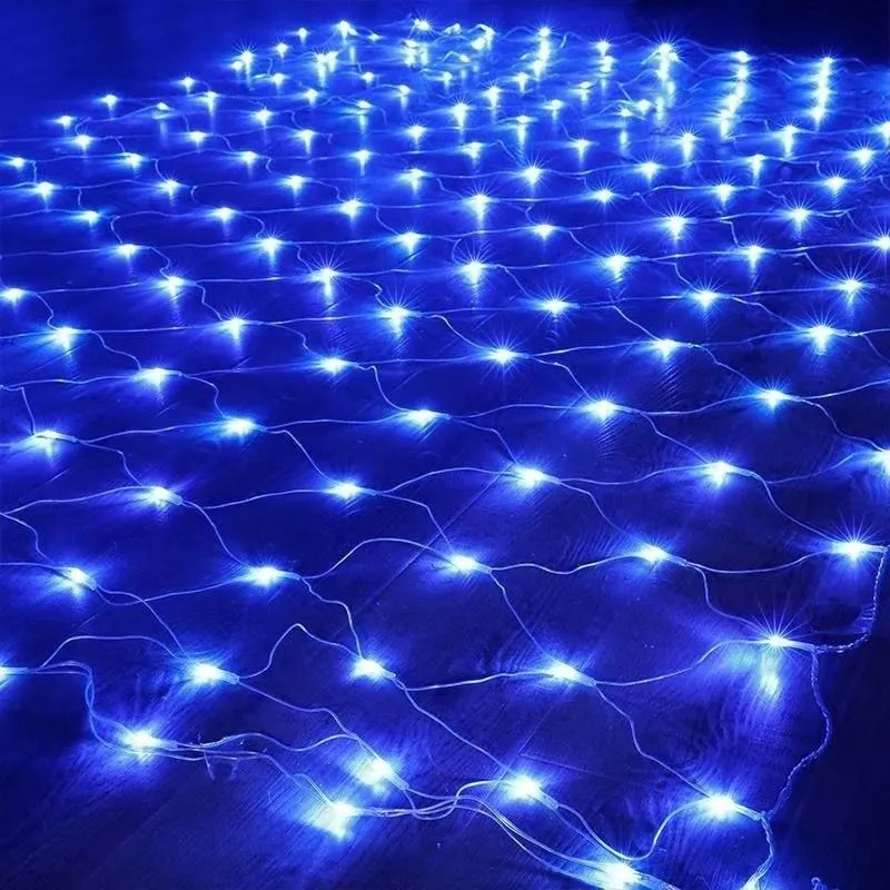 Outdoor Christmas String Lights, 9.84 x 9.84 ft, 320 LED Warm White with Green Wires, Mesh Design, 8 Modes, Chainable, for Decorating Shrubs and Trees