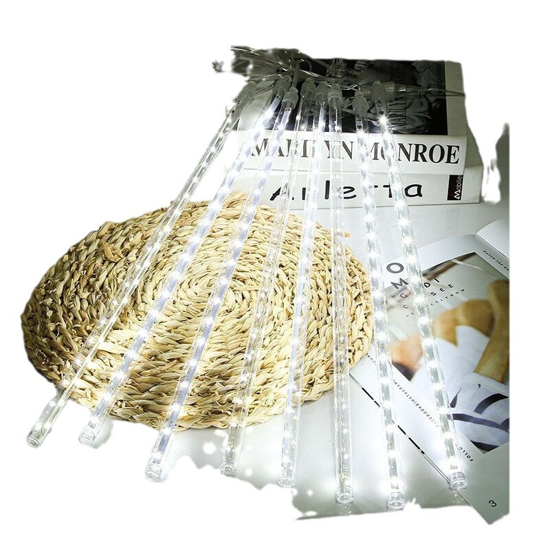 Solar-Powered LED Meteor Shower String Lights—Outdoor, Waterproof Christmas Tree and Landscape Tree Decorative Lights