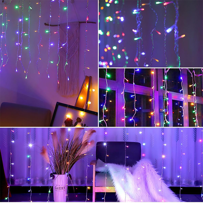 LED Ice Stick Lights, Waterfall Curtain Lights, Outdoor Waterproof Hanging String Lights, Christmas Decorative Light Strips for Shopping Malls, Stores, and Storefronts