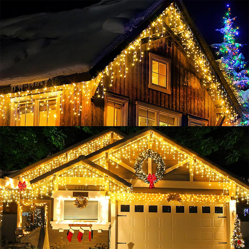LED Ice Stick Lights, Waterfall Curtain Lights, Outdoor Waterproof Hanging String Lights, Christmas Decorative Light Strips for Shopping Malls, Stores, and Storefronts