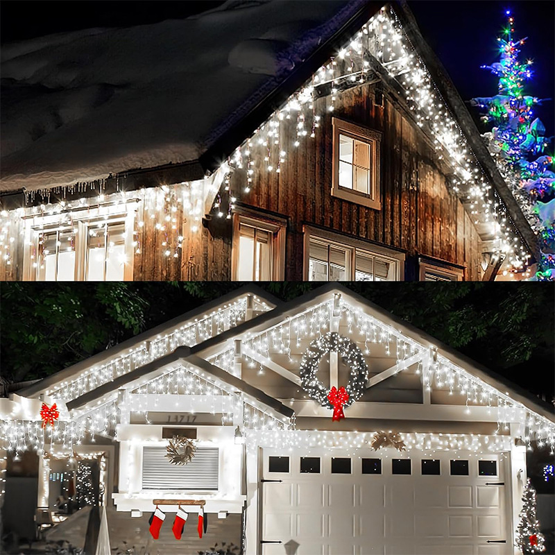 LED Ice Stick Lights, Waterfall Curtain Lights, Outdoor Waterproof Hanging String Lights, Christmas Decorative Light Strips for Shopping Malls, Stores, and Storefronts