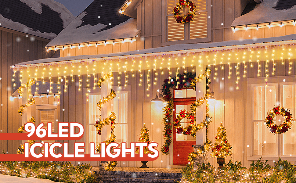LED Ice Stick Lights, Waterfall Curtain Lights, Outdoor Waterproof Hanging String Lights, Christmas Decorative Light Strips for Shopping Malls, Stores, and Storefronts