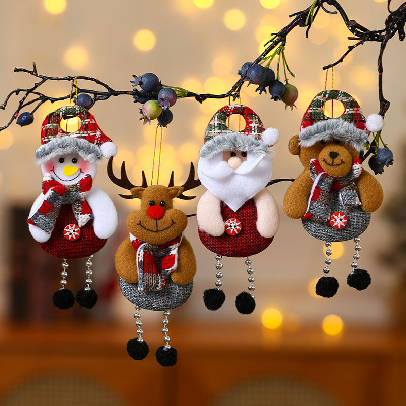 Christmas Fabric Ornament Set, Small Christmas Tree Ornaments, Festive Home Decor for Walls and Fireplaces, Fabric Figurines and Ornaments