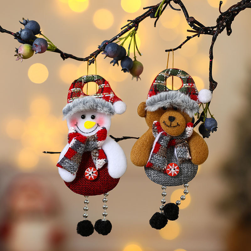 Christmas Fabric Ornament Set, Small Christmas Tree Ornaments, Festive Home Decor for Walls and Fireplaces, Fabric Figurines and Ornaments